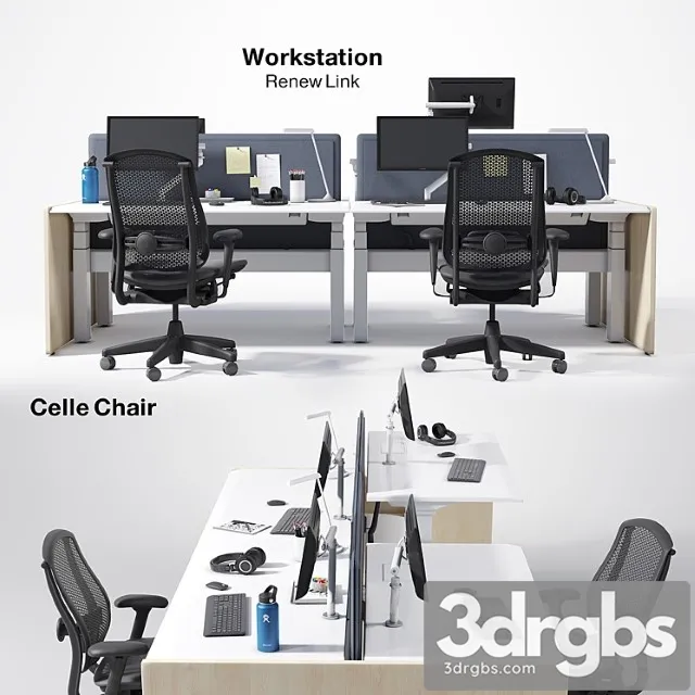 Renew link workstation & celle chair 2 3dsmax Download