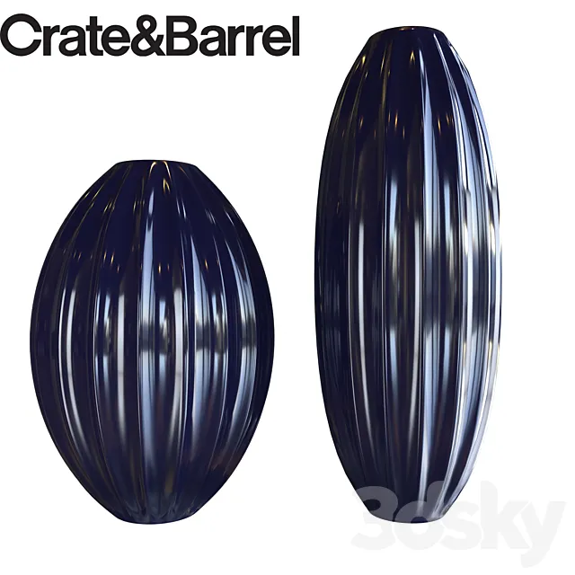 Renny Blue Vases by Crate & Barrel 3ds Max