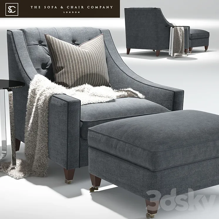 Renoir Armchair_Elypsis Table_The sofa and chair company 3DS Max