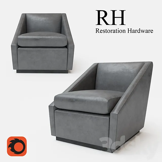 RENZO LEATHER CHAIR 3DS Max Model