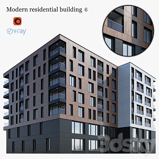 residential building 6 3DS Max Model