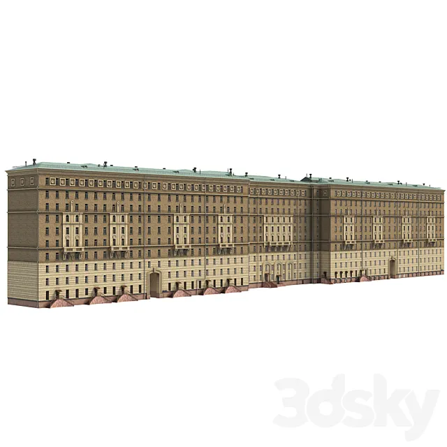 Residential building of the Soviet era 3ds Max