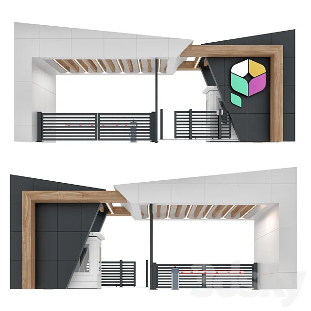 Residential complex  entrance group 3DS Max Model