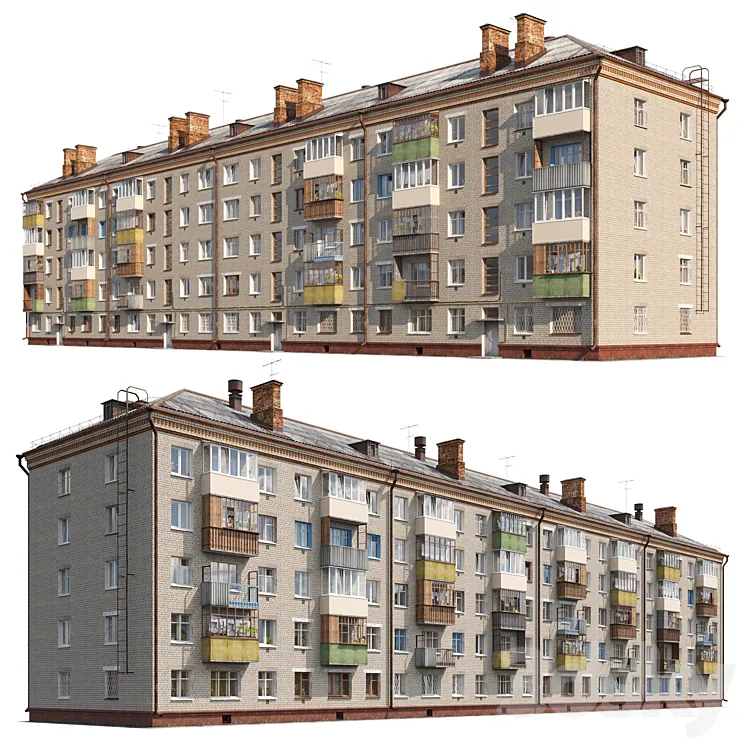 “Residential house. Series 1-447 “”Khrushchev””” 3DS Max