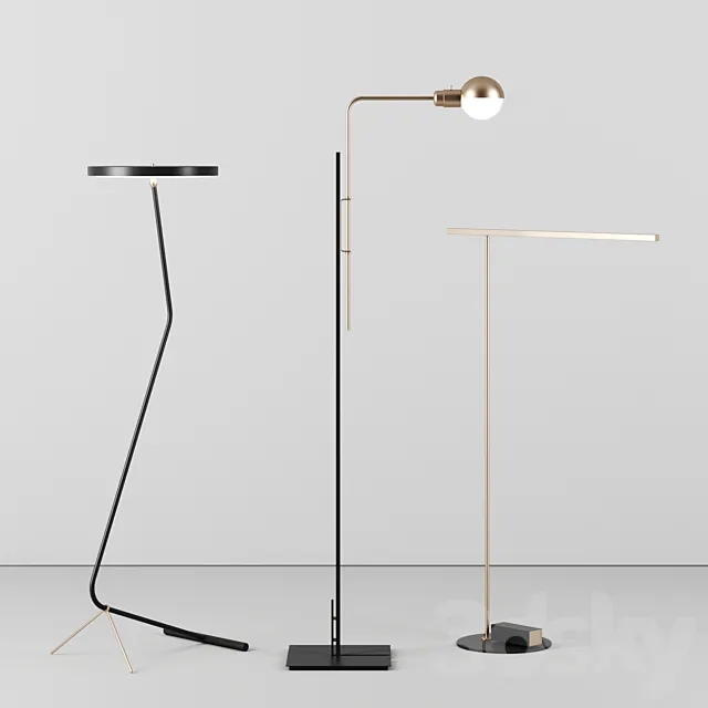 Restart milano floor lamps 3ds Max