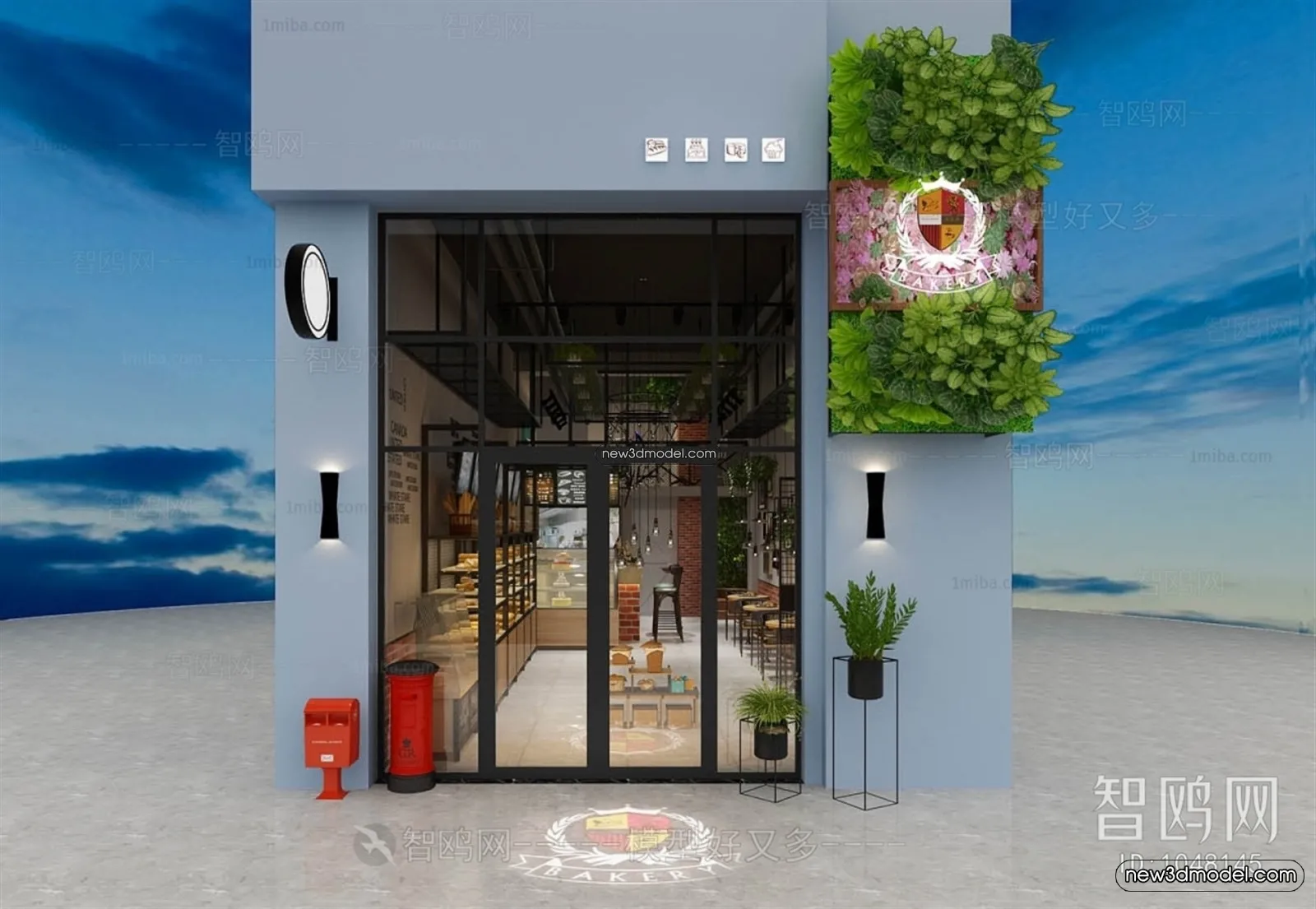 Restaurant and Fastfood 3D Scene – 3D Blocks – 050 – VRAY