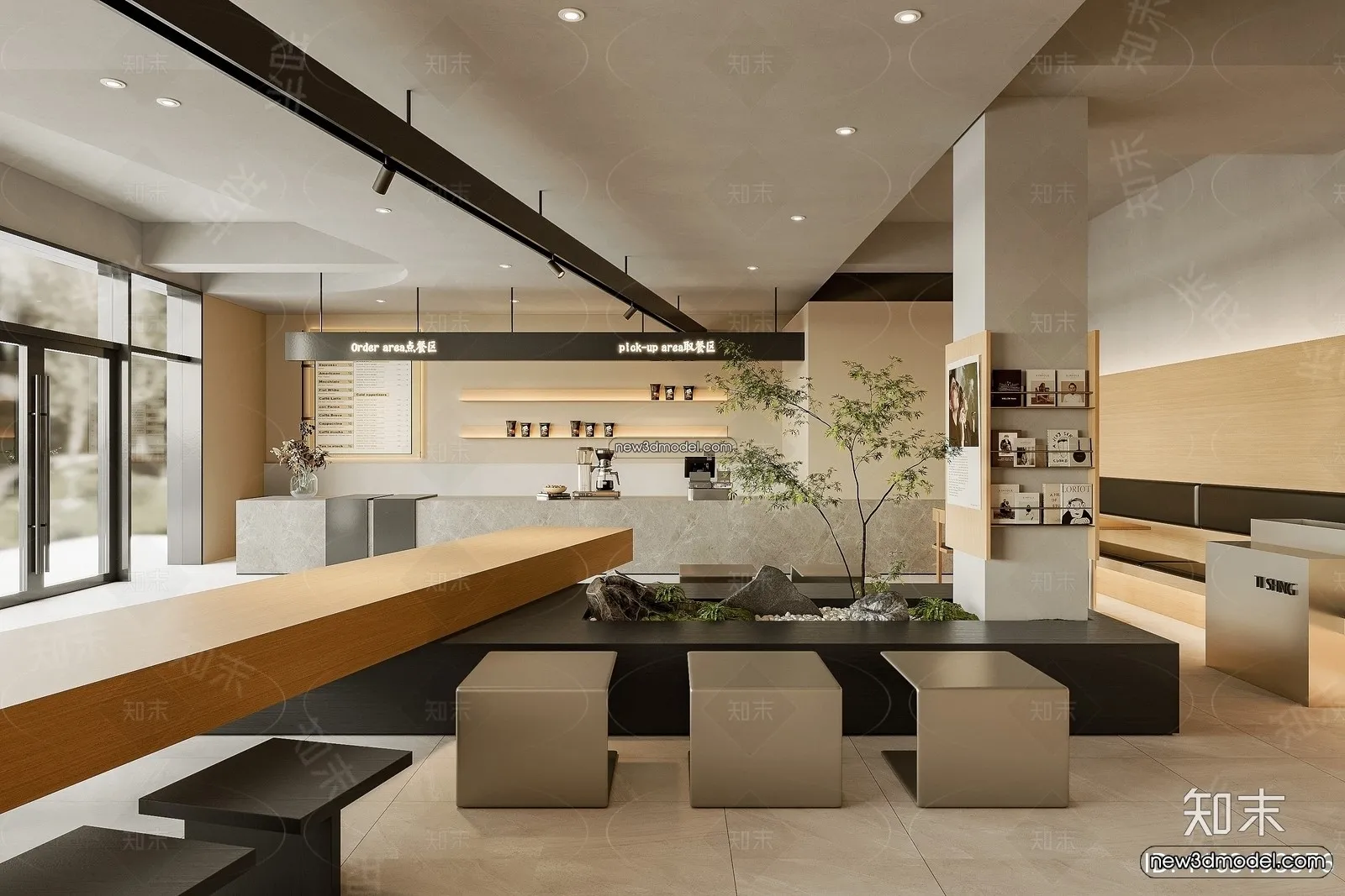 Restaurant and Fastfood 3D Scene – 3D Blocks – 114 – VRAY