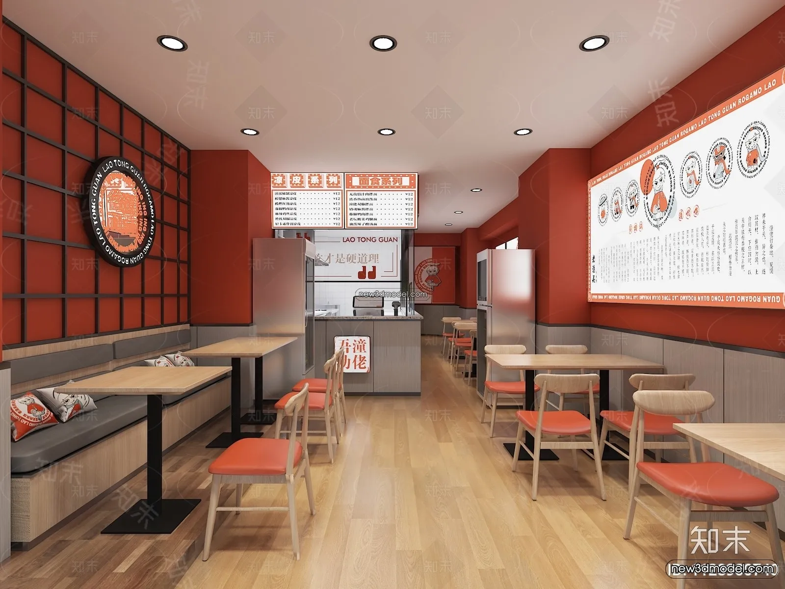 Restaurant and Fastfood 3D Scene – 3D Blocks – 135 – VRAY