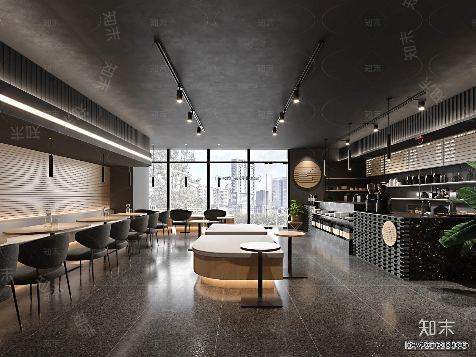 Restaurant and Fastfood 3D Scene – 3D Blocks – 157 – VRAY