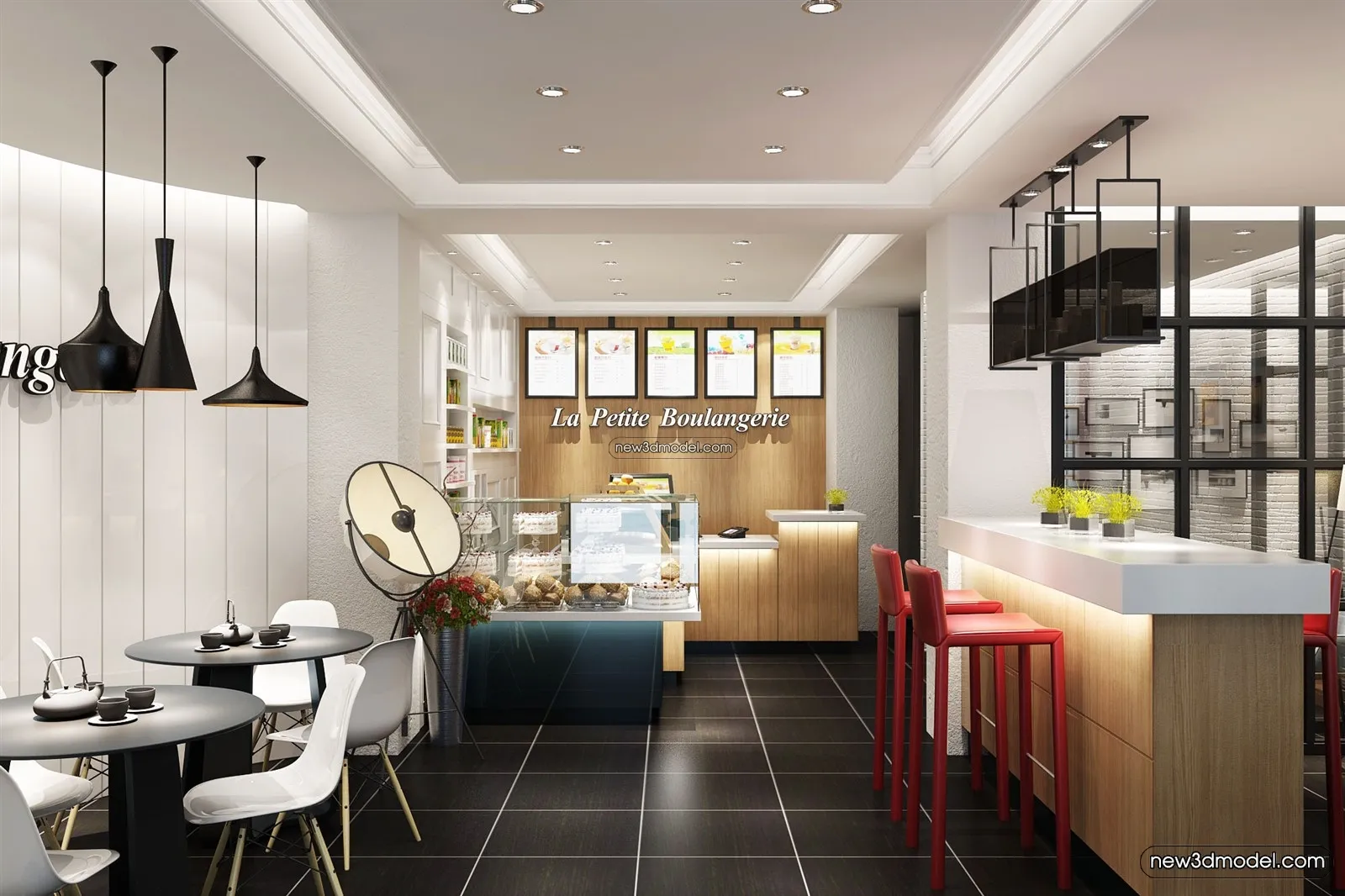 Restaurant and Fastfood 3D Scene – 3D Blocks – 217 – VRAY