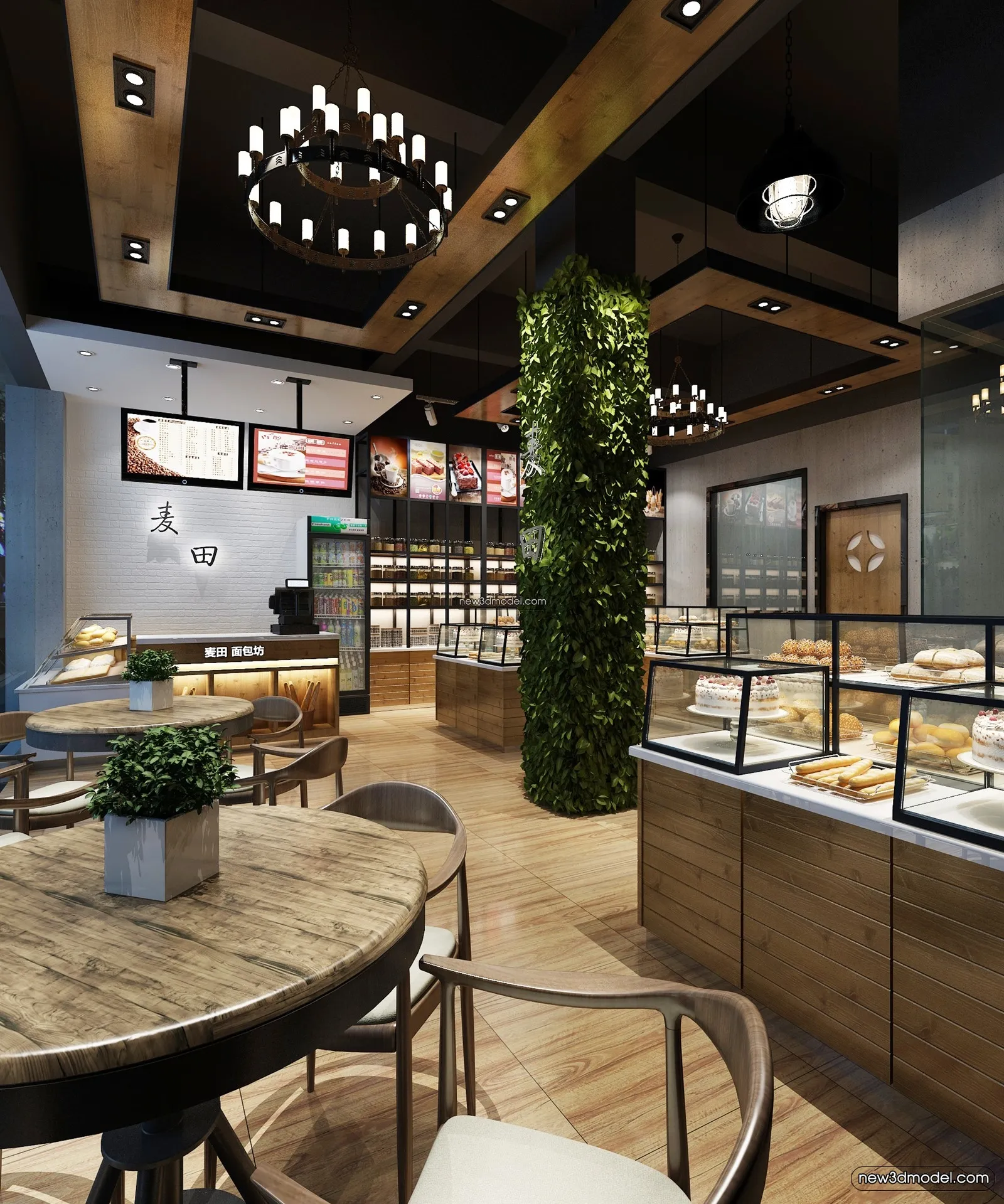Restaurant and Fastfood 3D Scene – 3D Blocks – 220 – VRAY