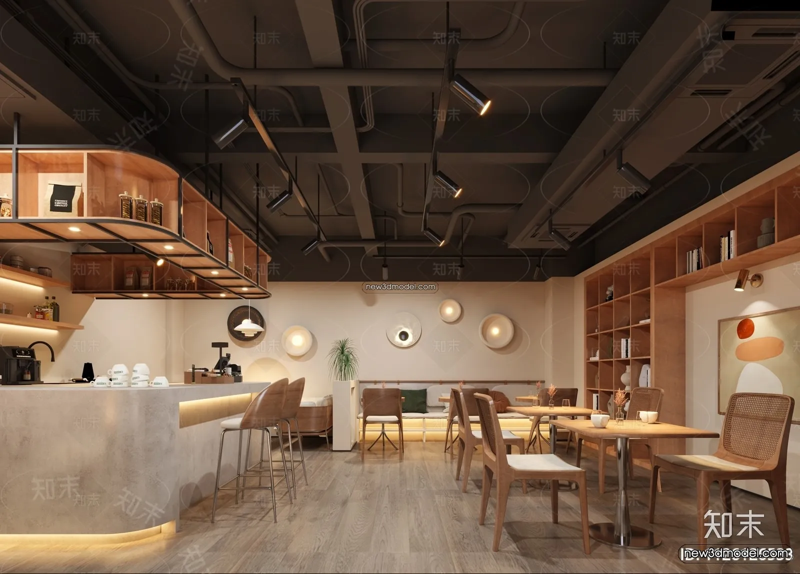 Restaurant and Fastfood 3D Scene – 3D Blocks – 246 – VRAY