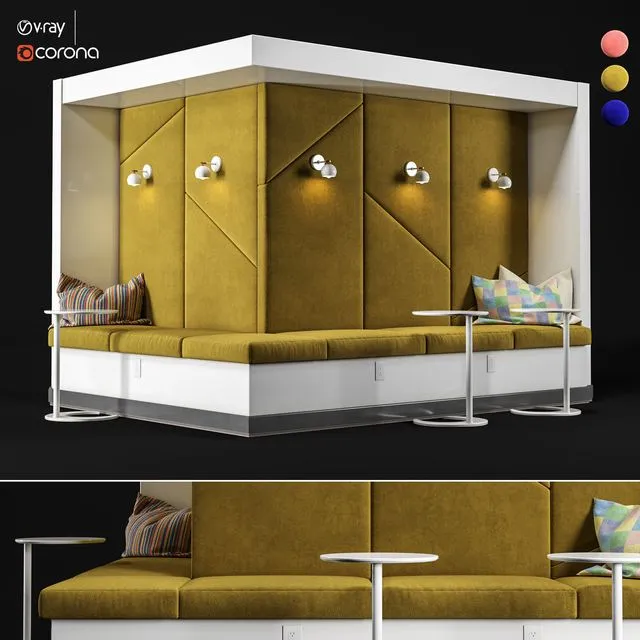 Restaurant And Office Lobi Seating-1 3dsMax Model