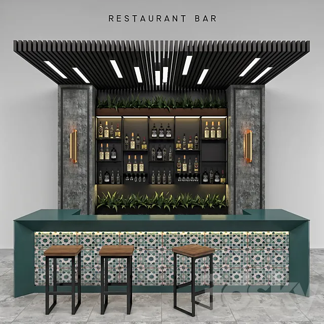 Restaurant Bar 1.0 3DS Max Model