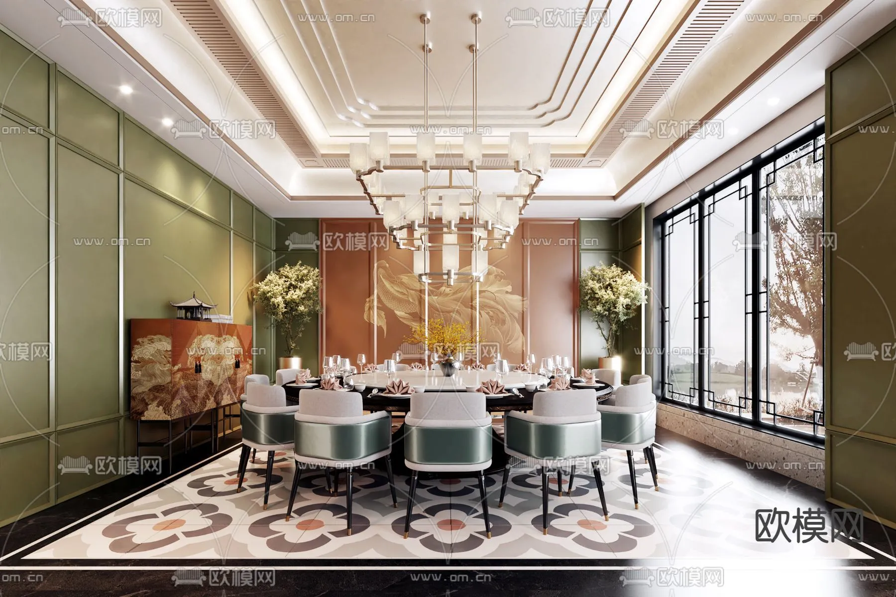 RESTAURANT & COFFEE SHOP – 3D Model For Interior Design – 10642