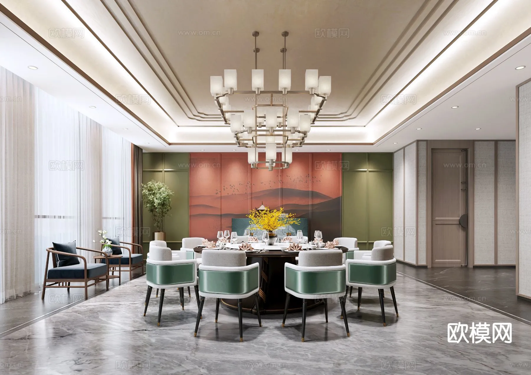 RESTAURANT & COFFEE SHOP – 3D Model For Interior Design – 10702