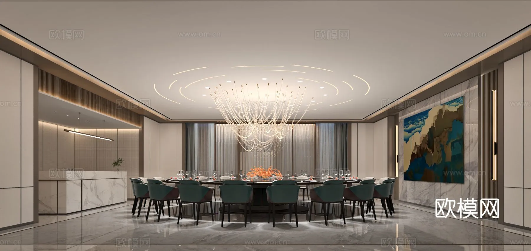 RESTAURANT & COFFEE SHOP – 3D Model For Interior Design – 10714