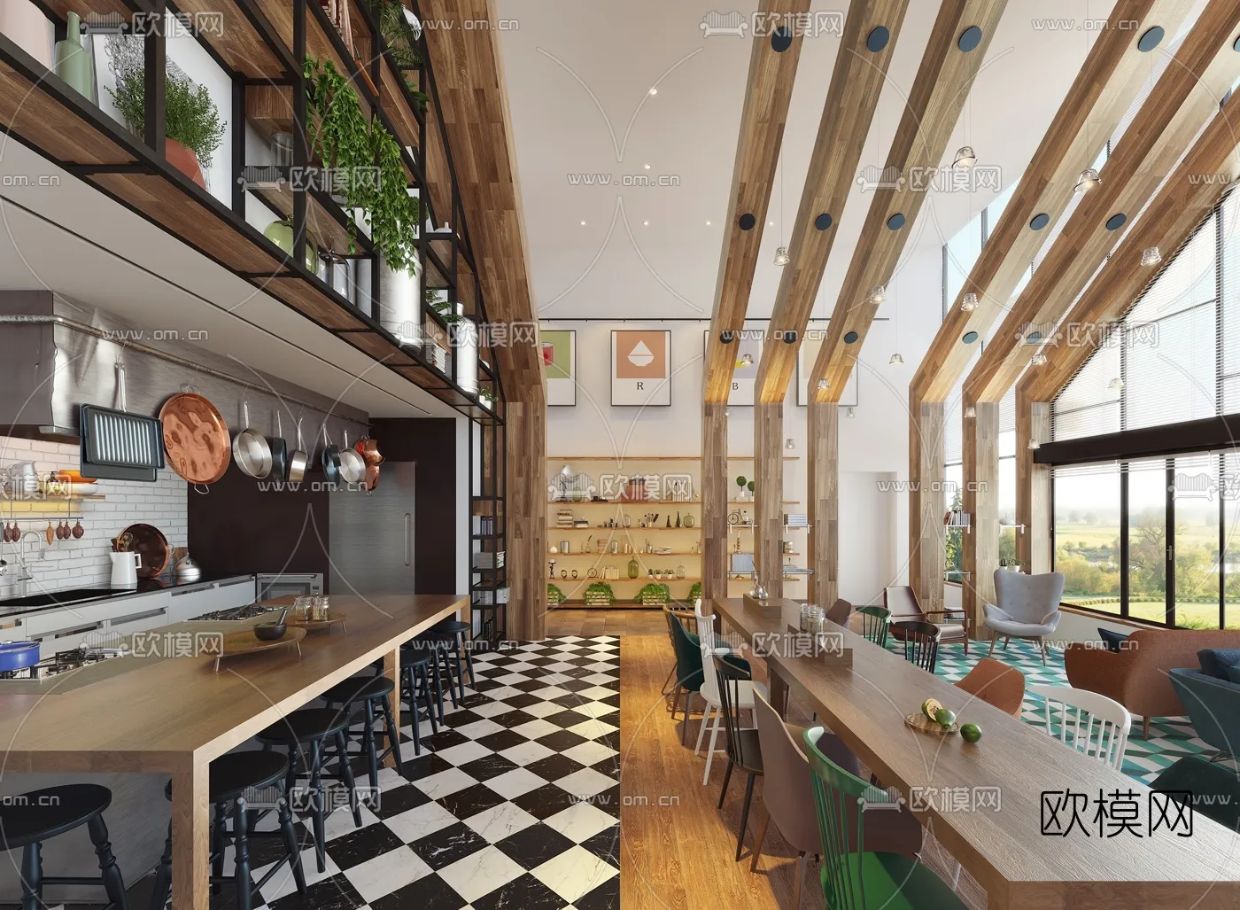 RESTAURANT & COFFEE SHOP – 3D Model For Interior Design – 1107