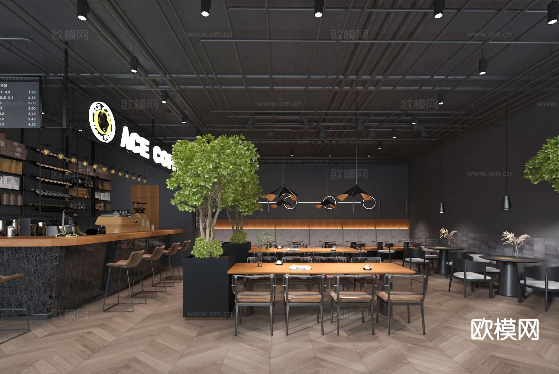 RESTAURANT & COFFEE SHOP – 3D Model For Interior Design – 1122