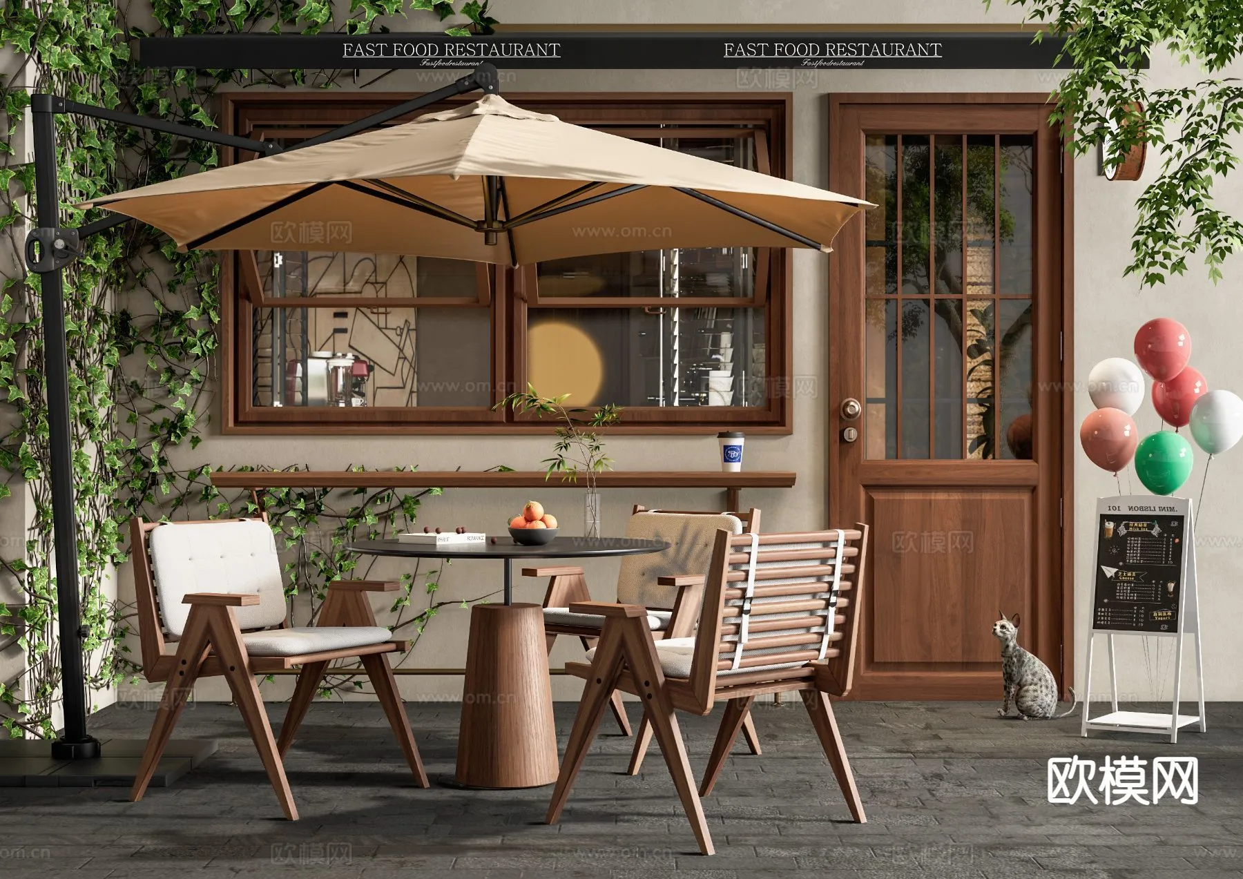 RESTAURANT & COFFEE SHOP – 3D Model For Interior Design – 1143