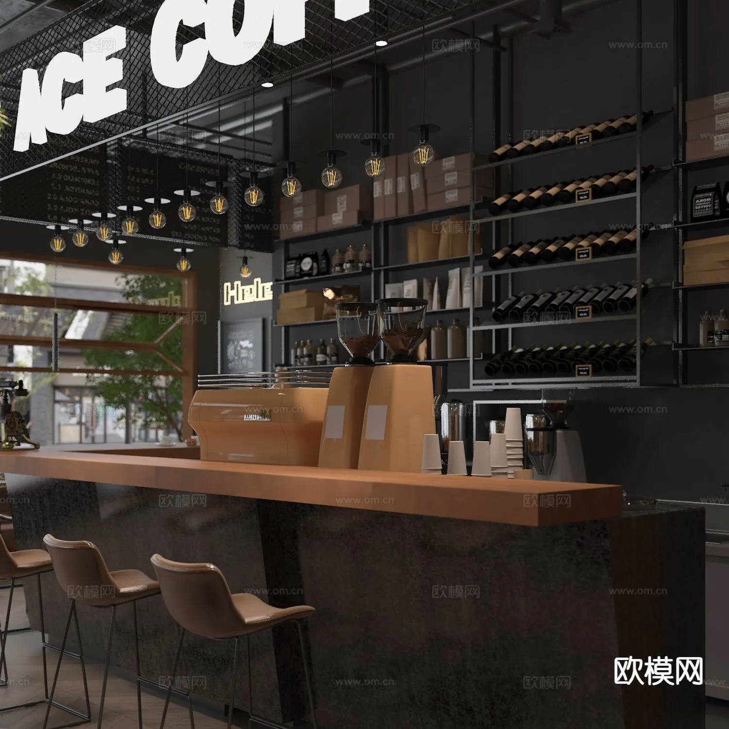 RESTAURANT & COFFEE SHOP – 3D Model For Interior Design – 1155