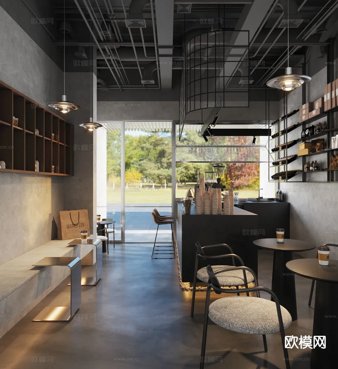 RESTAURANT & COFFEE SHOP – 3D Model For Interior Design – 1158