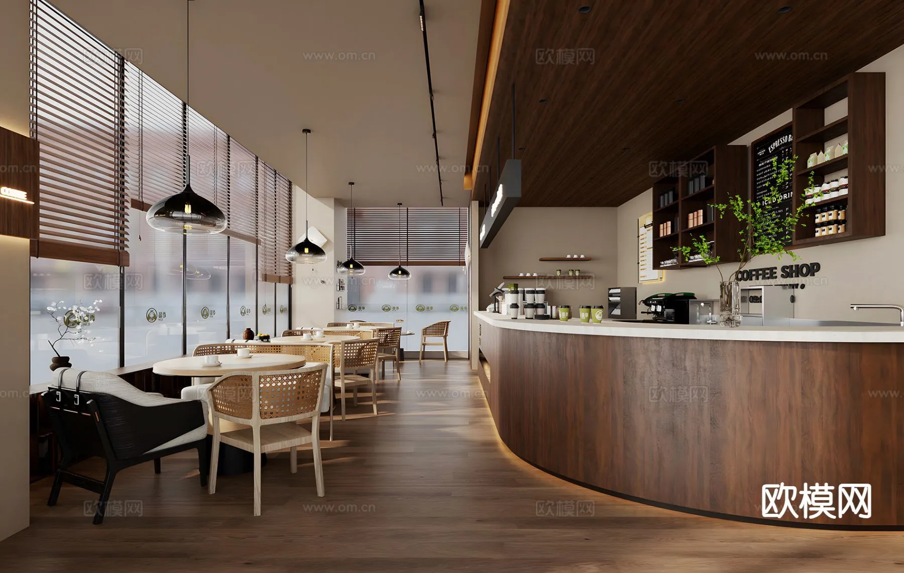 RESTAURANT & COFFEE SHOP – 3D Model For Interior Design – 1164