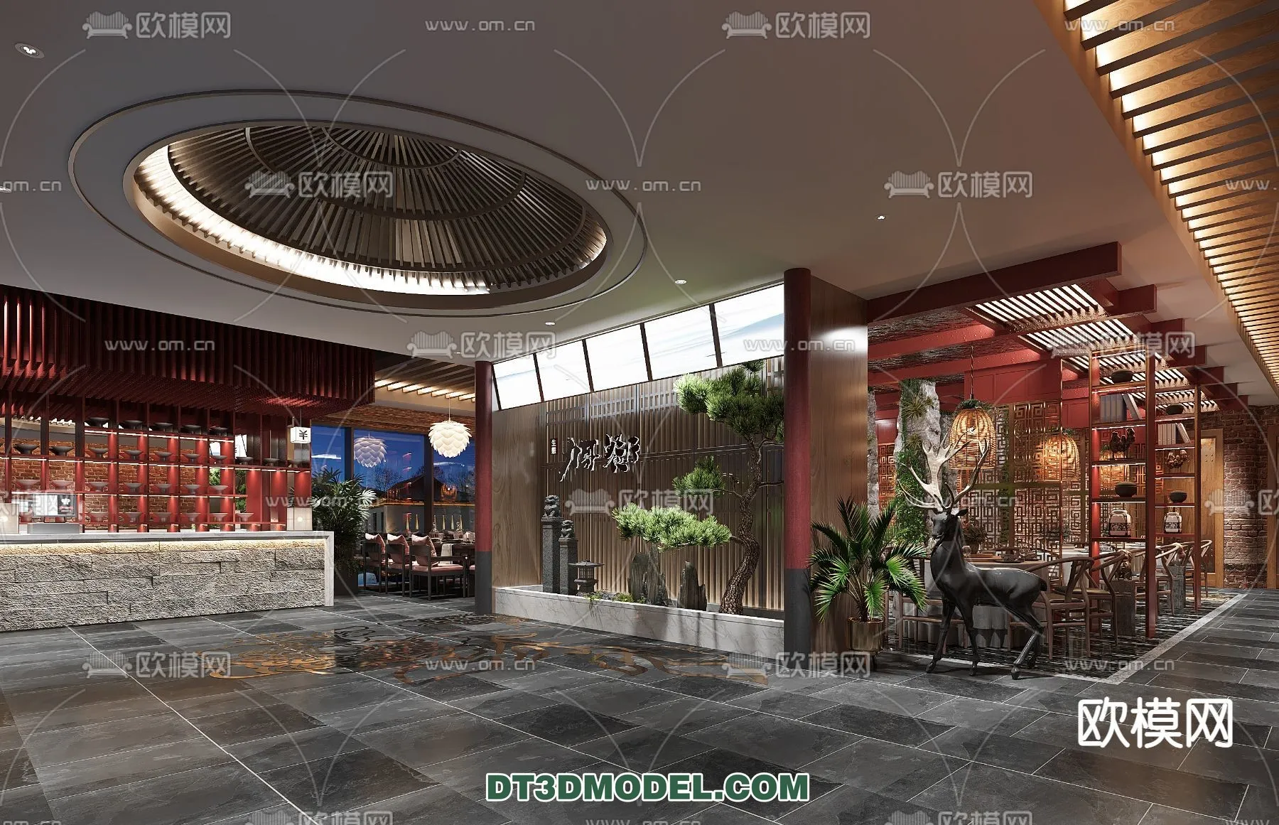 RESTAURANT & COFFEE SHOP – 3D Model For Interior Design – 2363