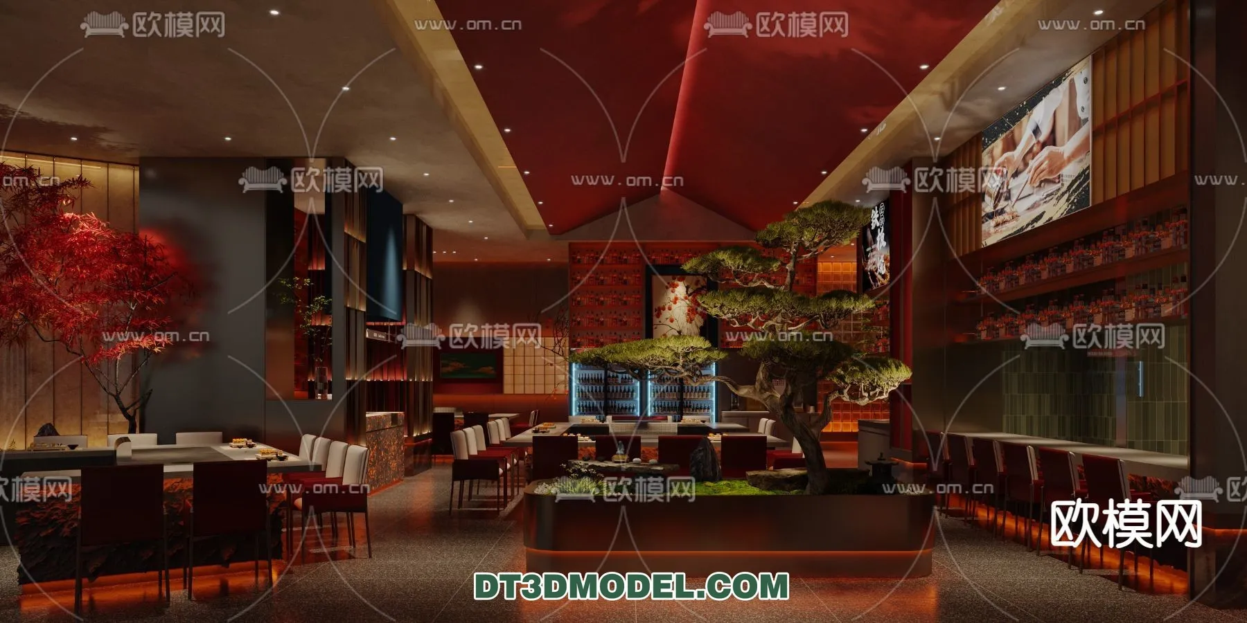 RESTAURANT & COFFEE SHOP – 3D Model For Interior Design – 2374