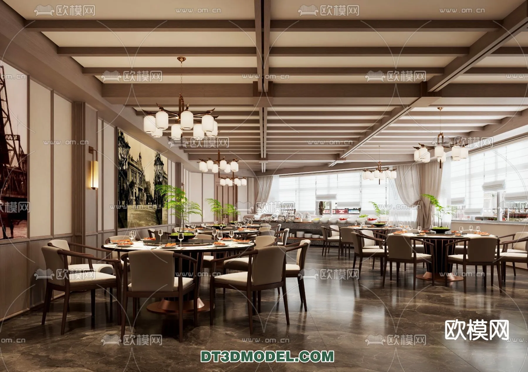 RESTAURANT & COFFEE SHOP – 3D Model For Interior Design – 2382