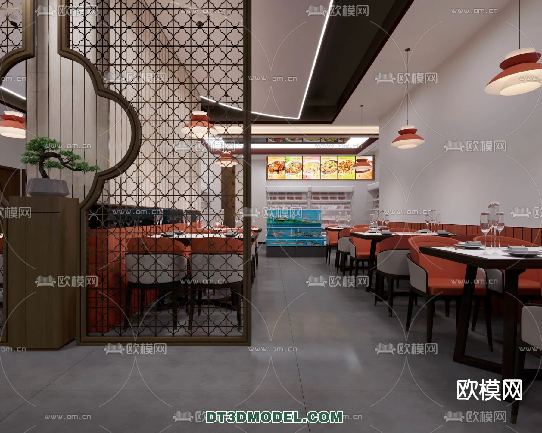 RESTAURANT & COFFEE SHOP – 3D Model For Interior Design – 2390