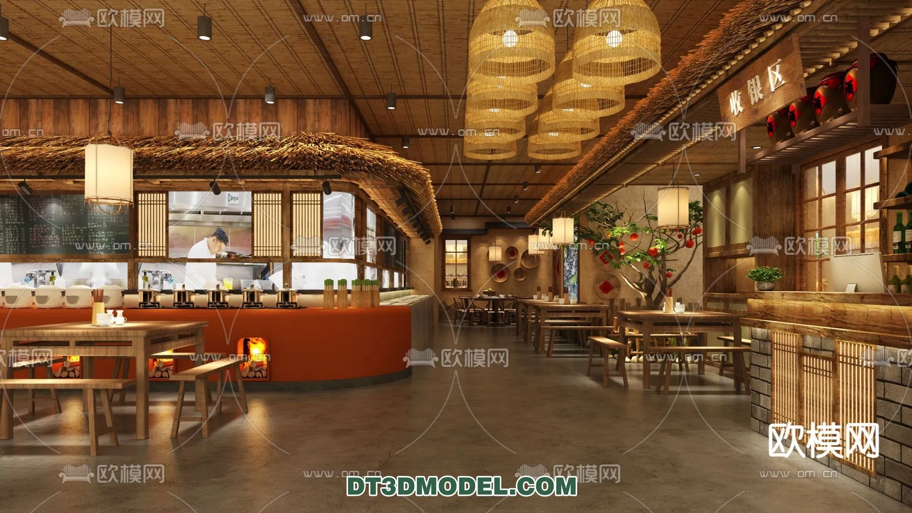 RESTAURANT & COFFEE SHOP – 3D Model For Interior Design – 2391