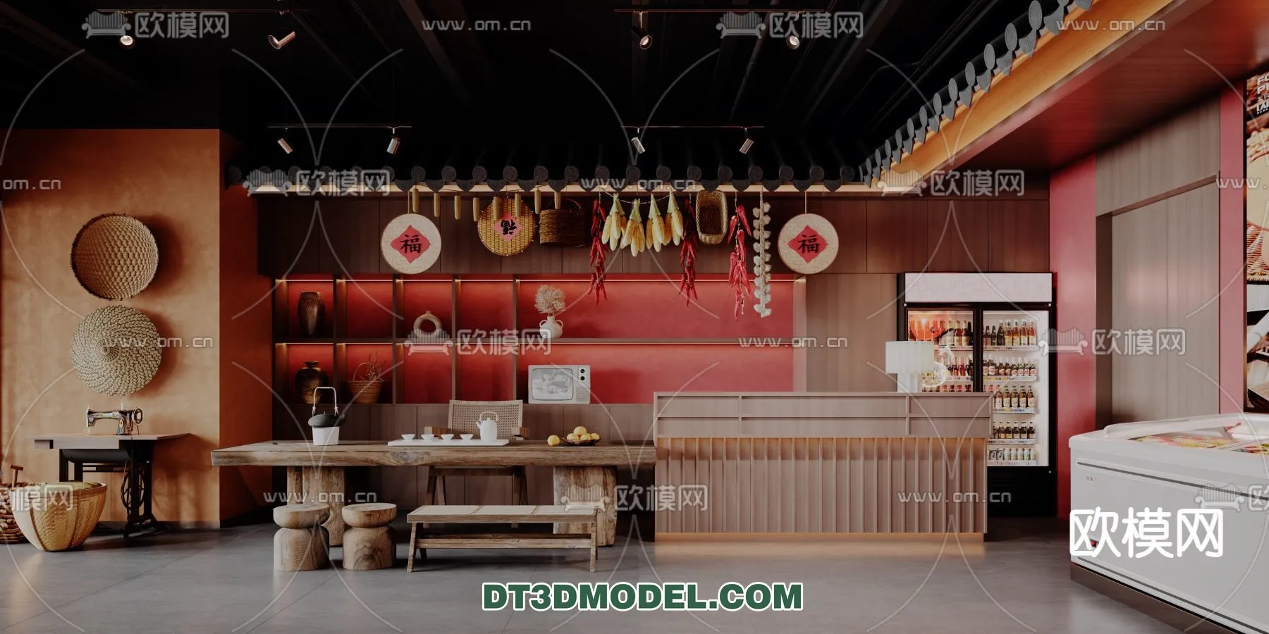 RESTAURANT & COFFEE SHOP – 3D Model For Interior Design – 2396