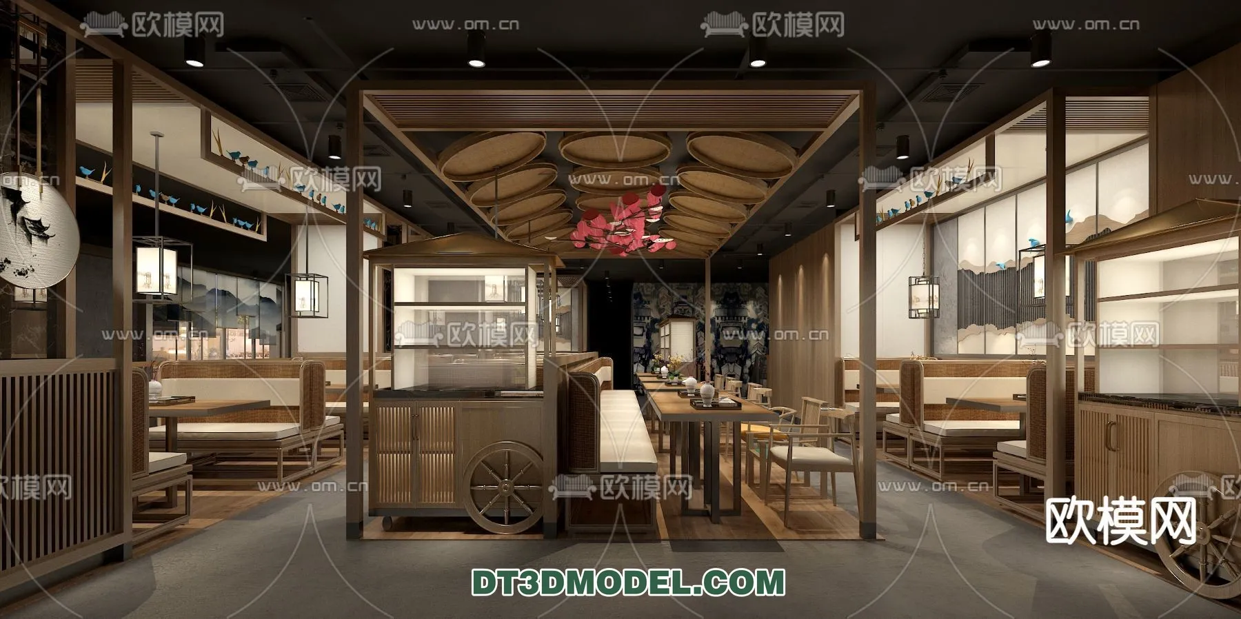 RESTAURANT & COFFEE SHOP – 3D Model For Interior Design – 2417