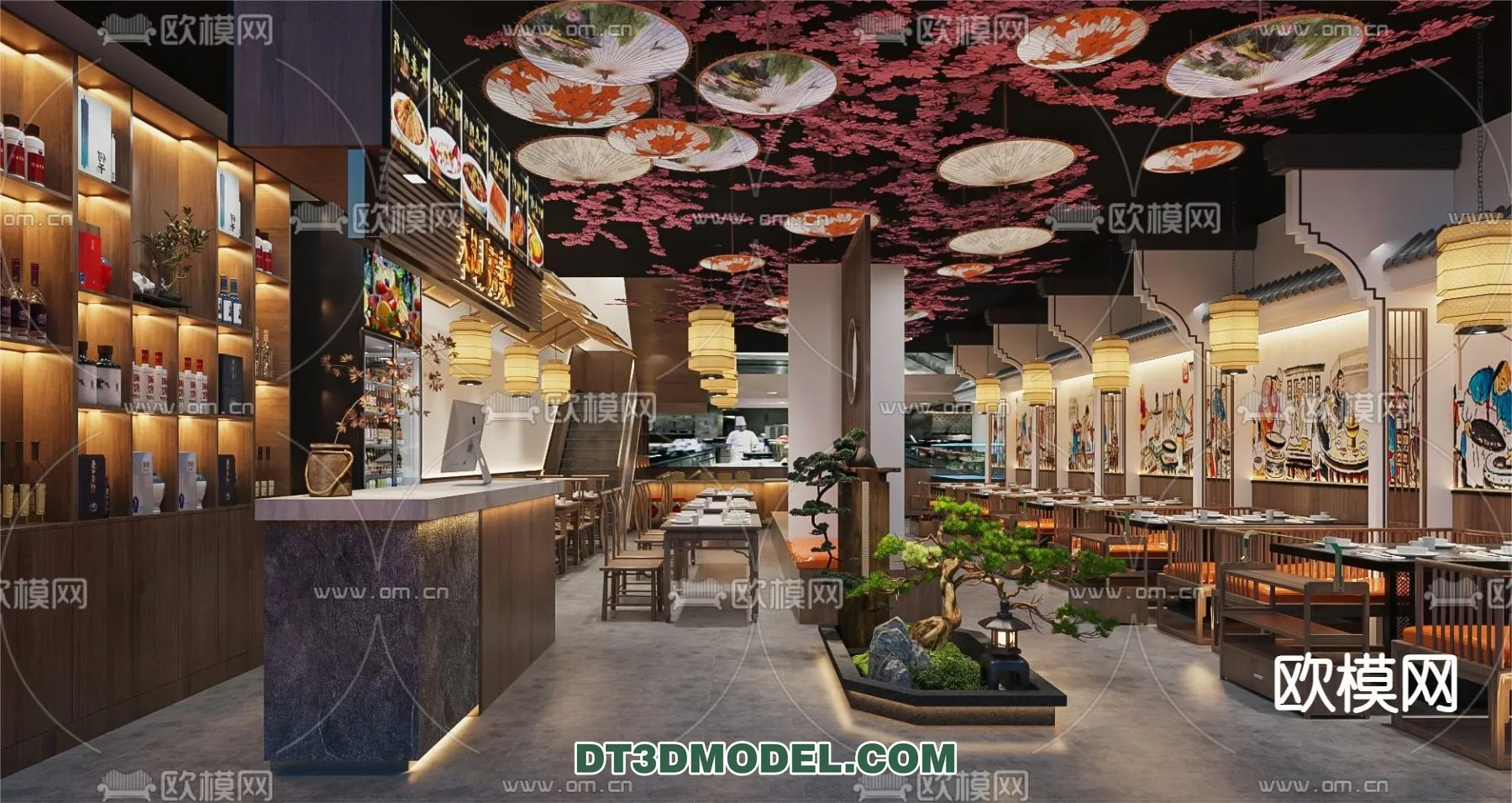 RESTAURANT & COFFEE SHOP – 3D Model For Interior Design – 2418