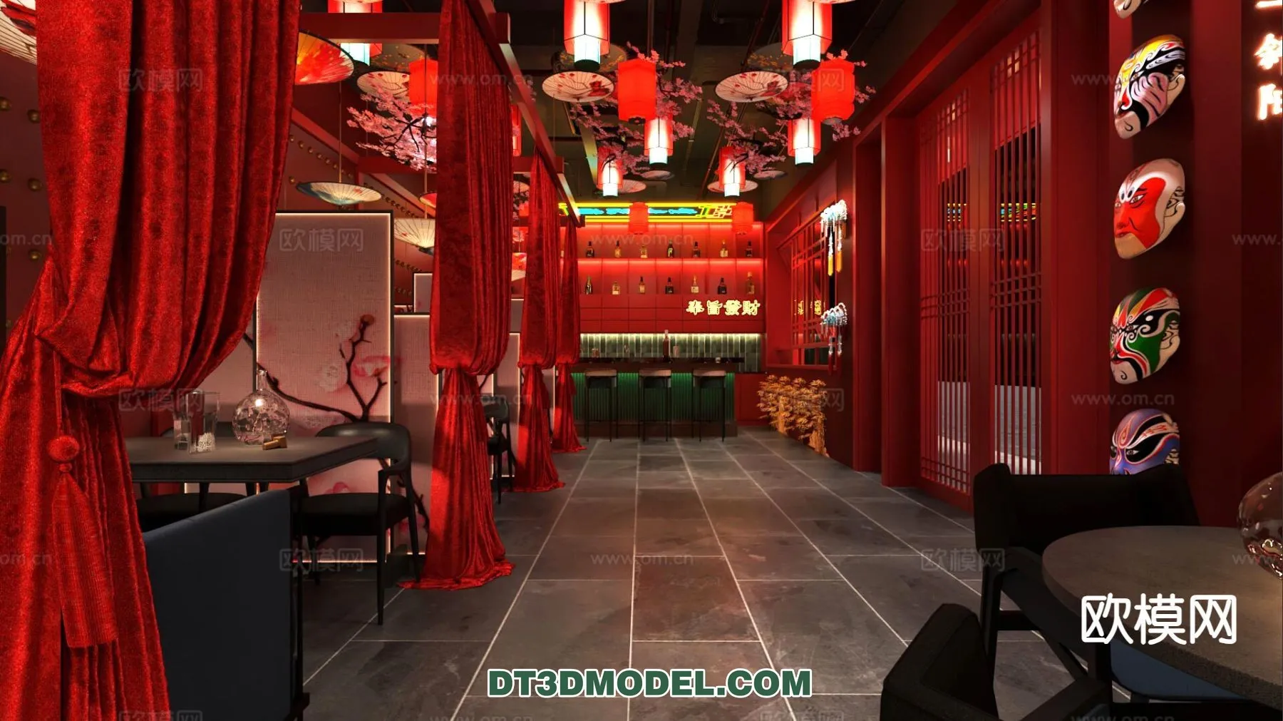 RESTAURANT & COFFEE SHOP – 3D Model For Interior Design – 2422