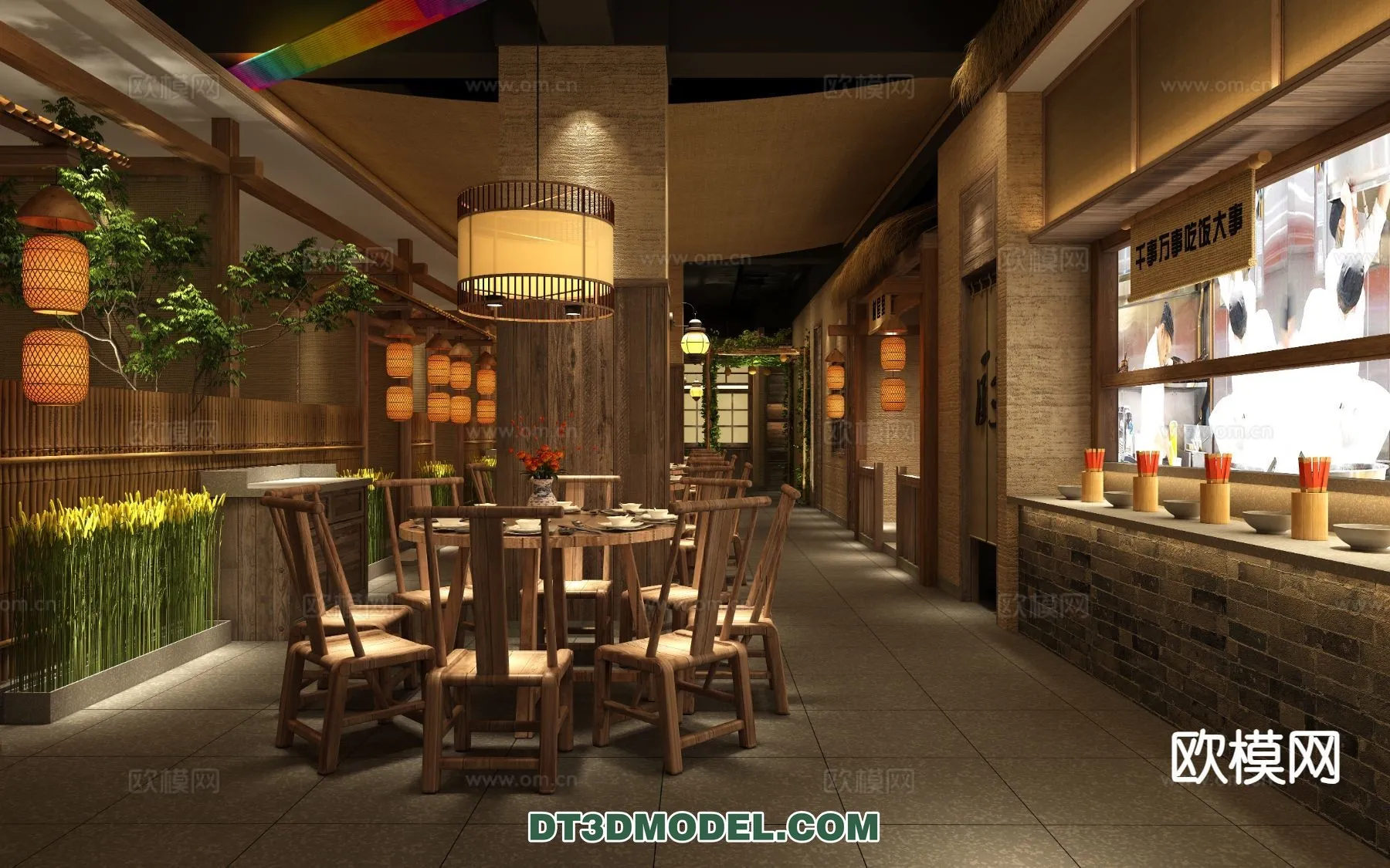 RESTAURANT & COFFEE SHOP – 3D Model For Interior Design – 2424