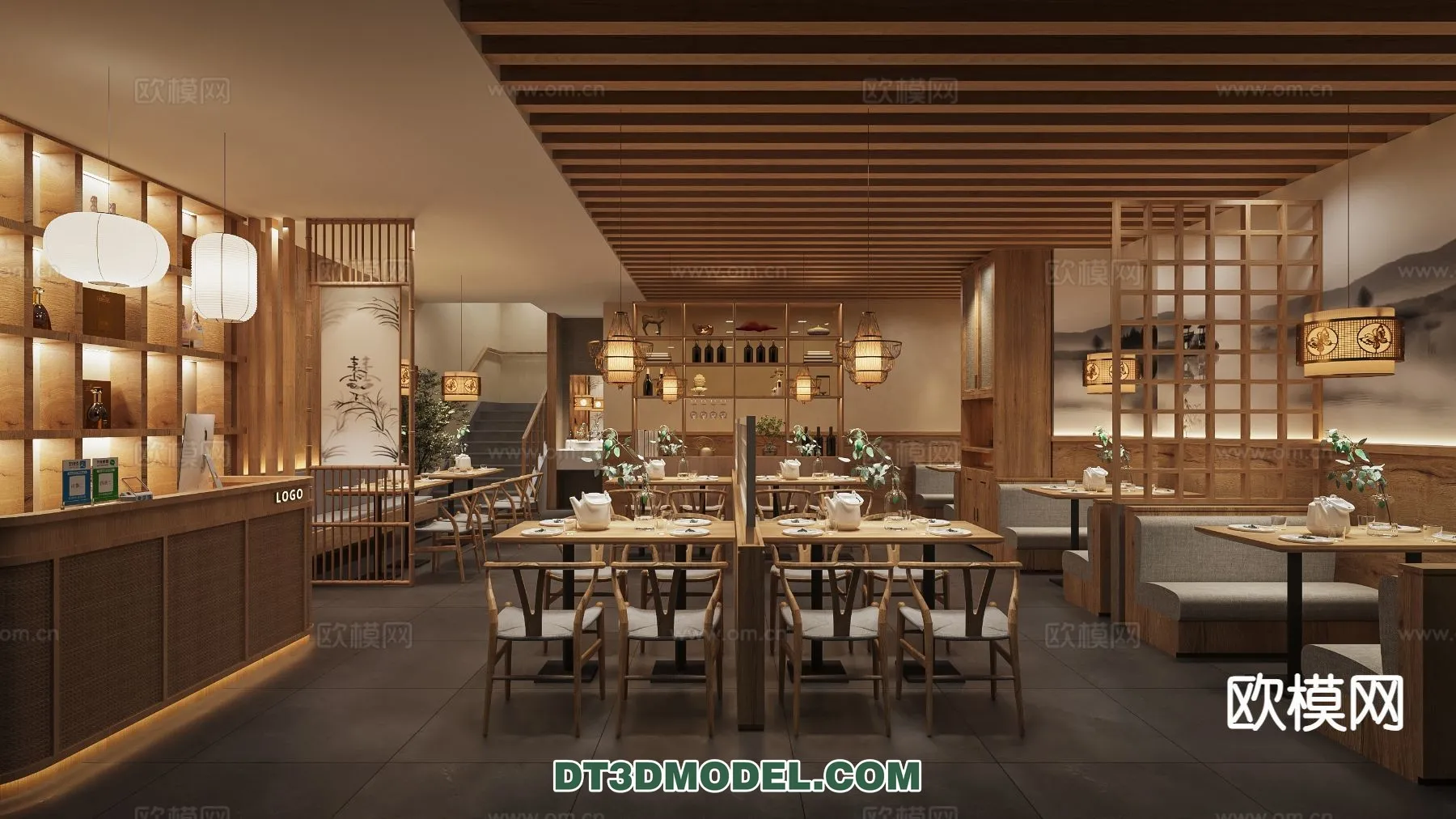 RESTAURANT & COFFEE SHOP – 3D Model For Interior Design – 2427