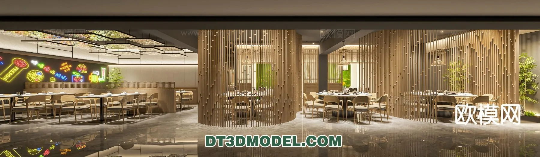 RESTAURANT & COFFEE SHOP – 3D Model For Interior Design – 2435