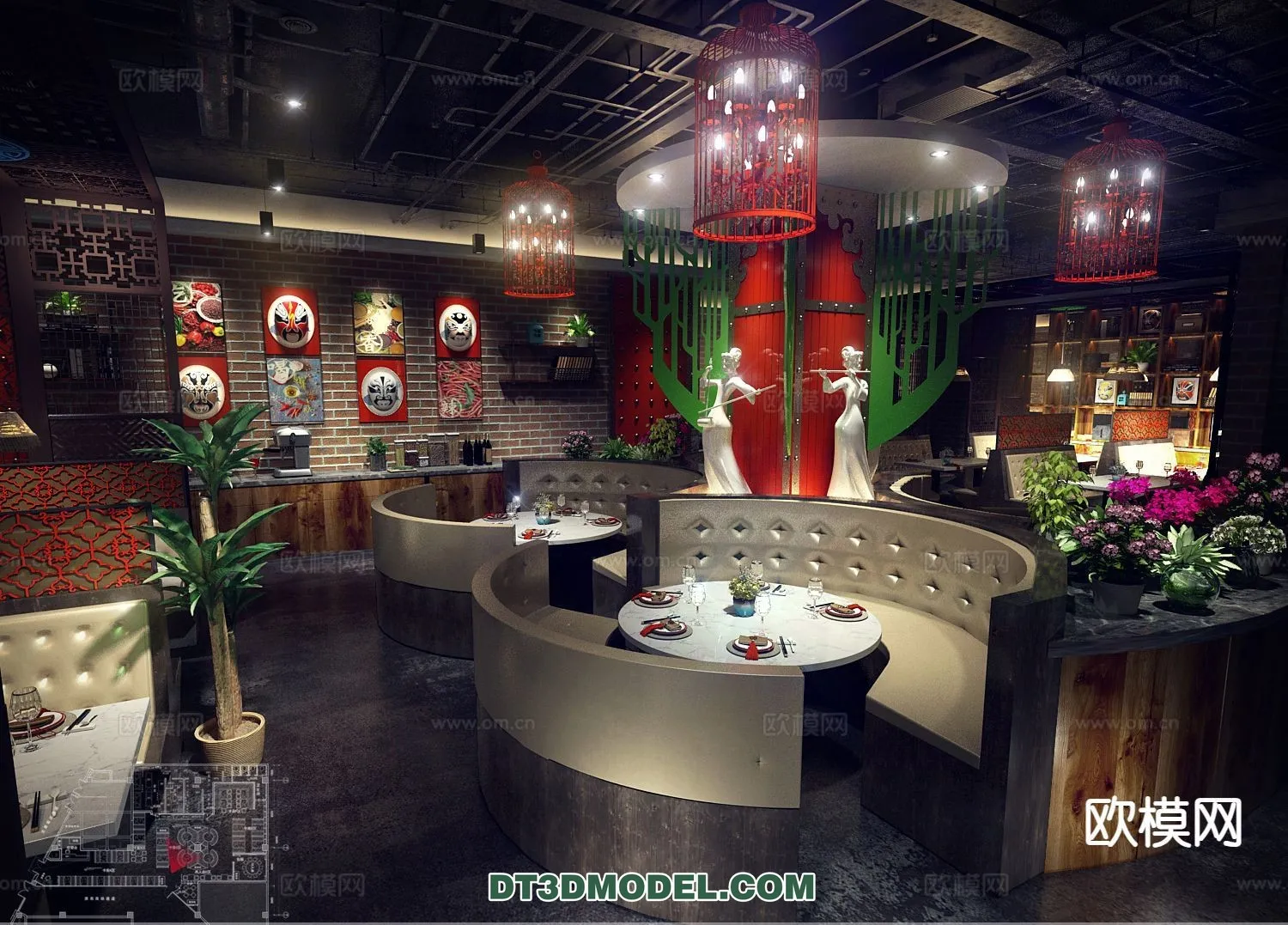 RESTAURANT & COFFEE SHOP – 3D Model For Interior Design – 2448