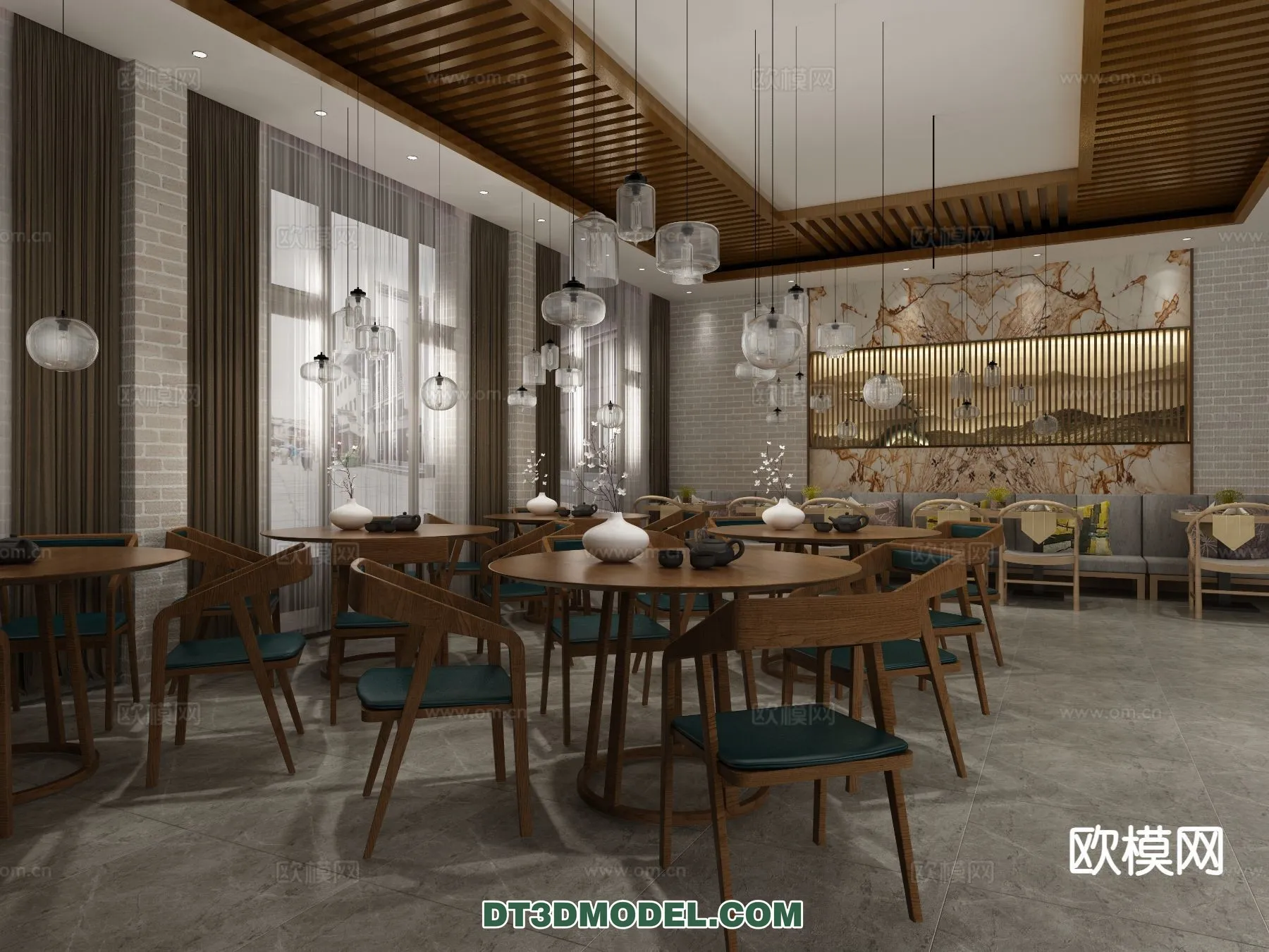 RESTAURANT & COFFEE SHOP – 3D Model For Interior Design – 2451