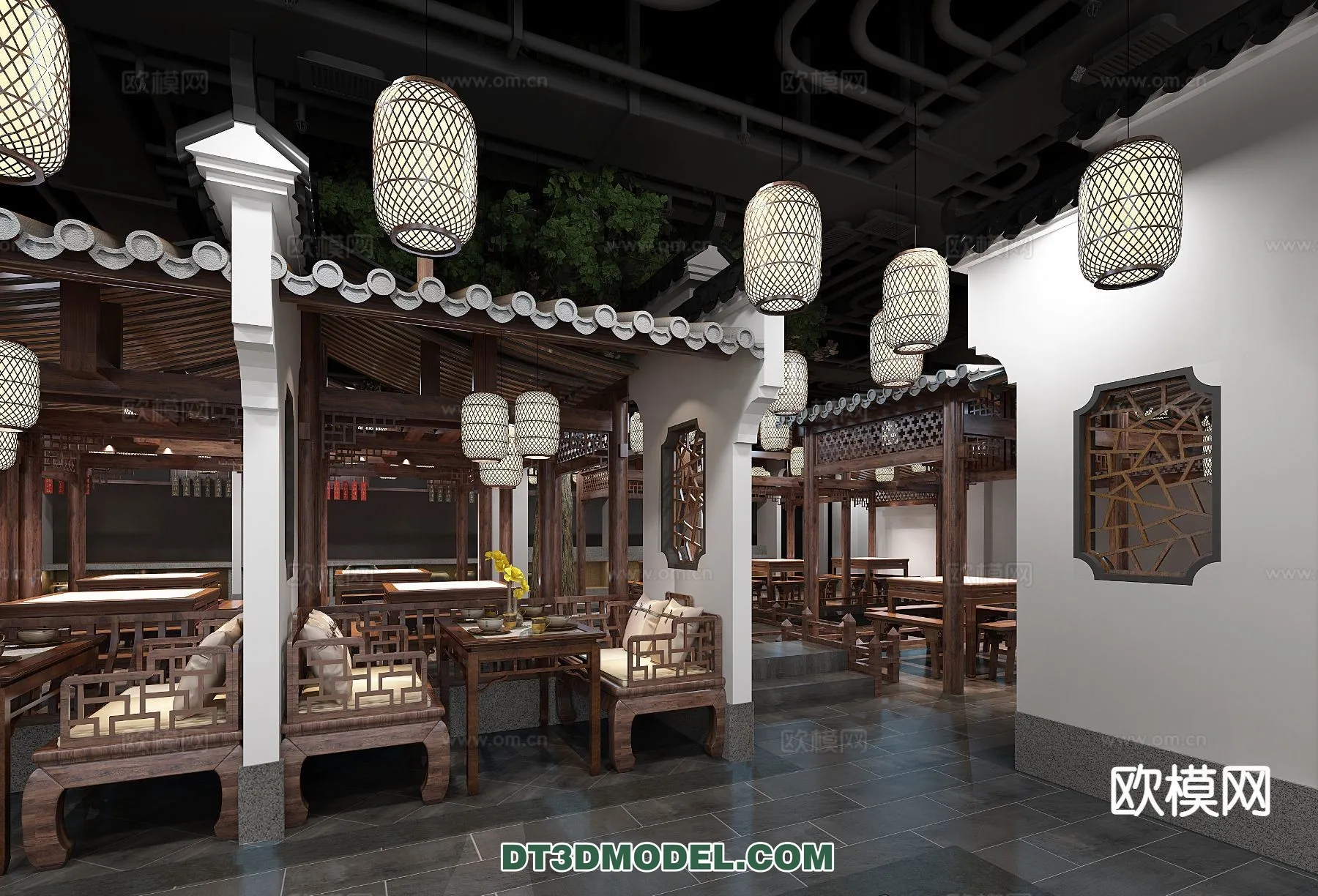 RESTAURANT & COFFEE SHOP – 3D Model For Interior Design – 2458