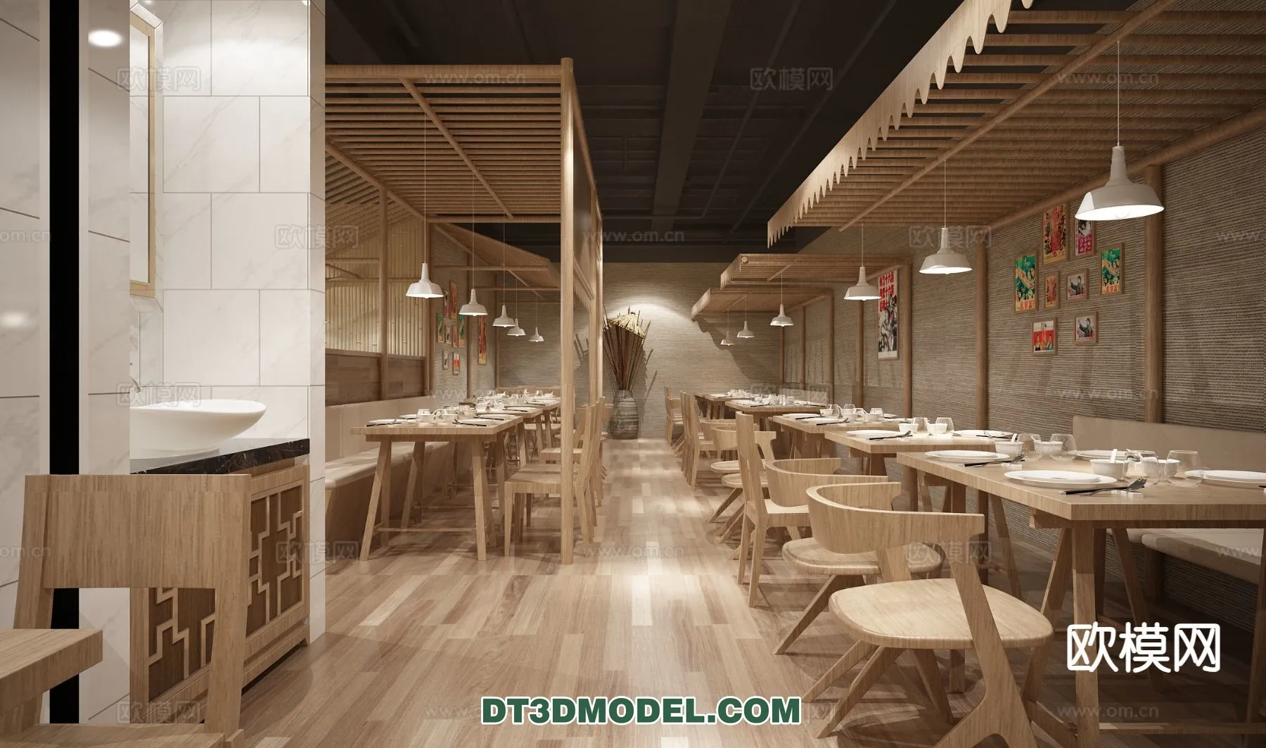 RESTAURANT & COFFEE SHOP – 3D Model For Interior Design – 2468