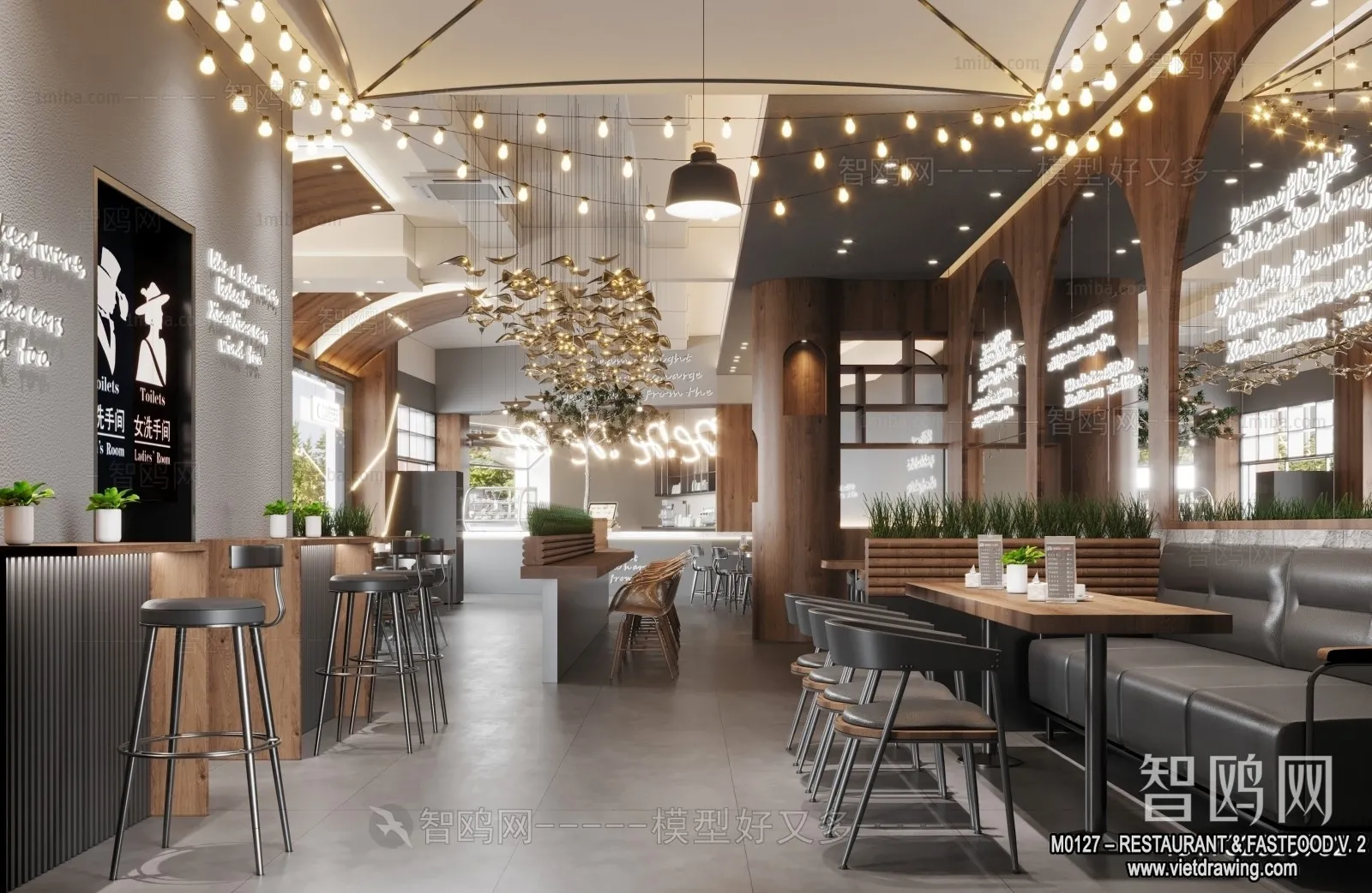 Restaurant – Fastfood – 3D Interior Scenes – 021