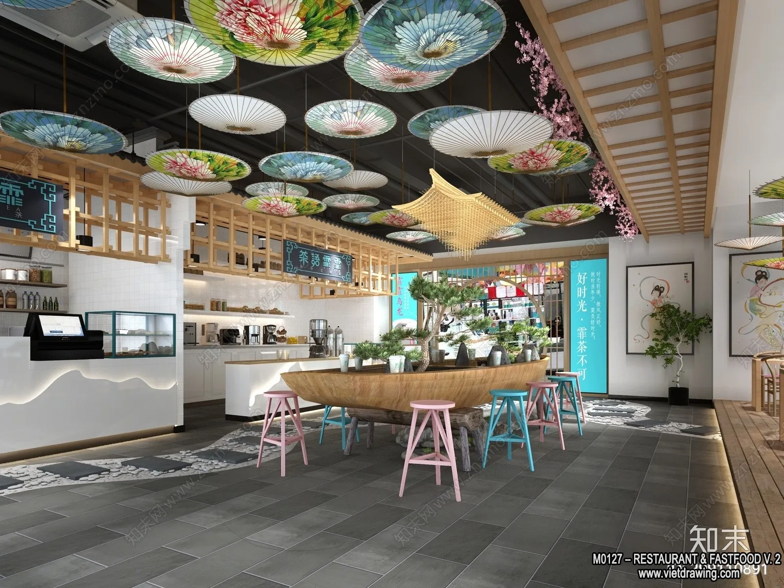 Restaurant – Fastfood – 3D Interior Scenes – 022