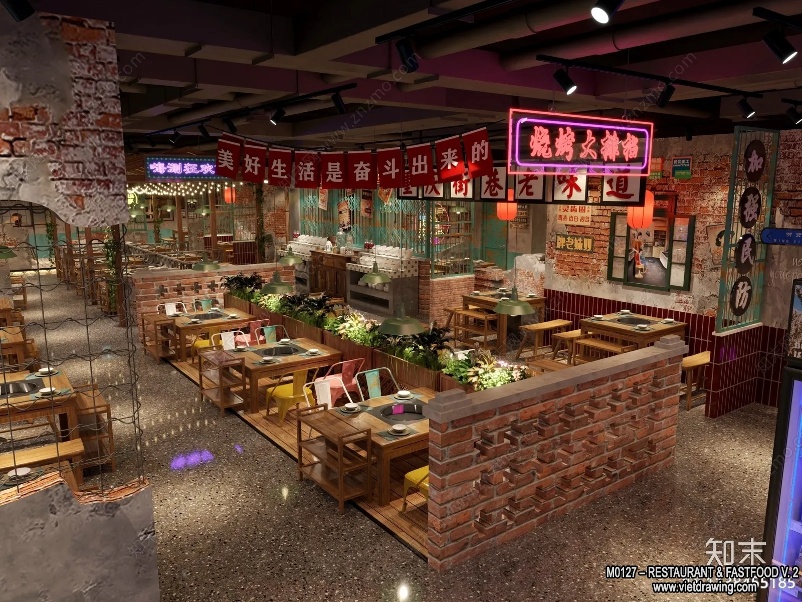 Restaurant – Fastfood – 3D Interior Scenes – 026