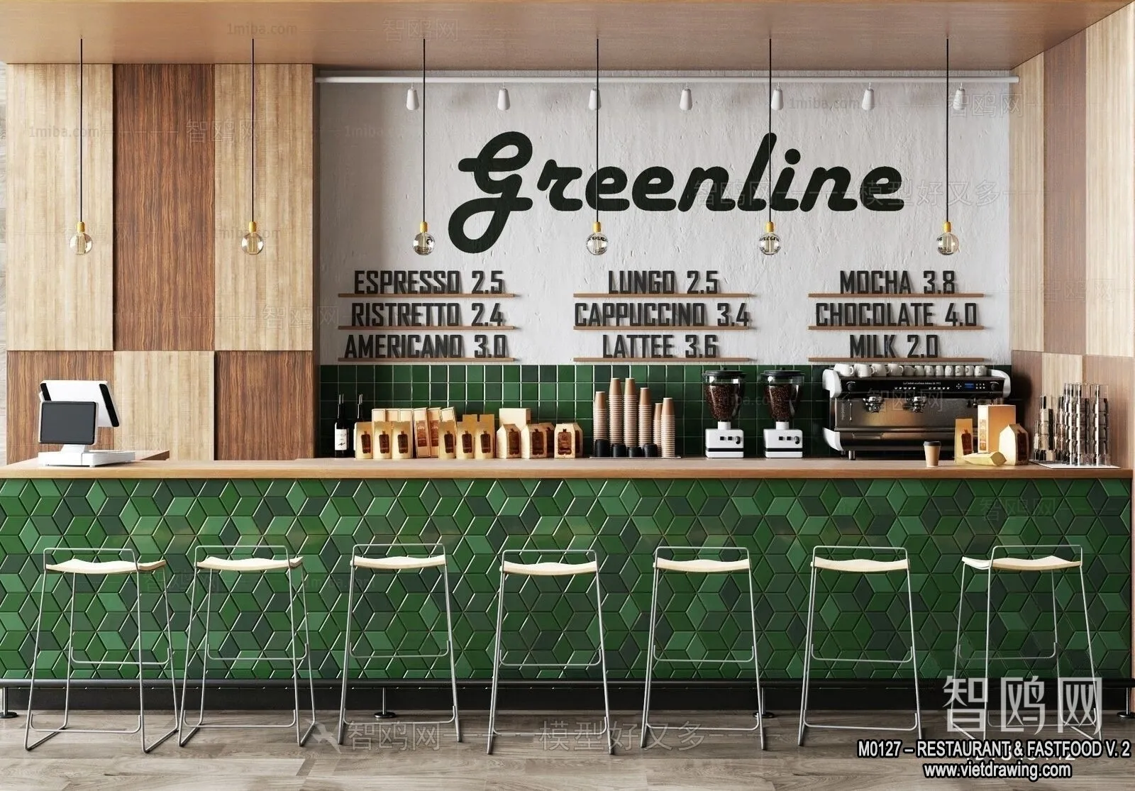 Restaurant – Fastfood – 3D Interior Scenes – 028