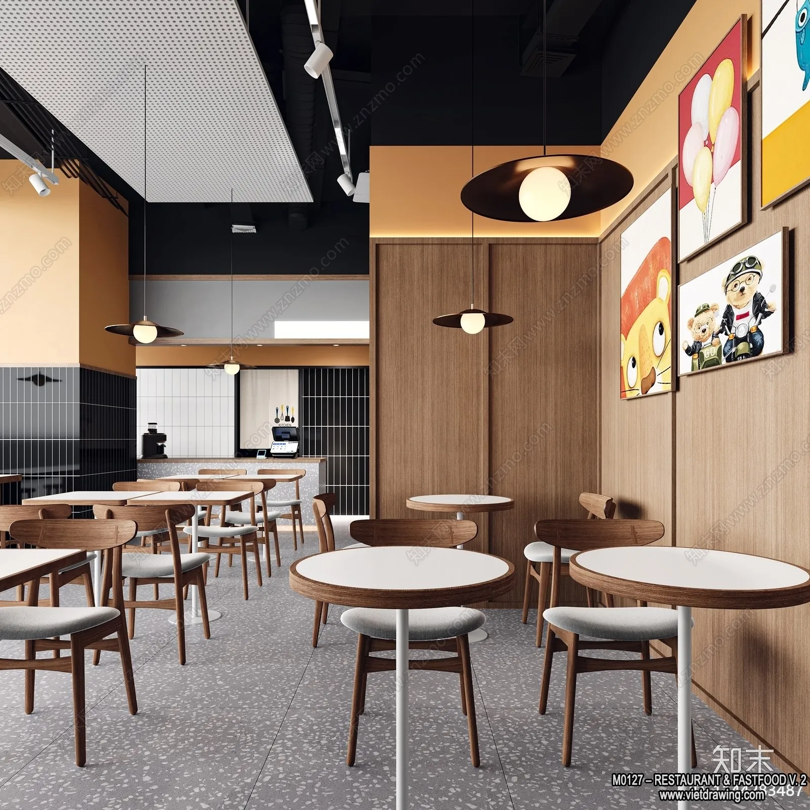 Restaurant – Fastfood – 3D Interior Scenes – 034