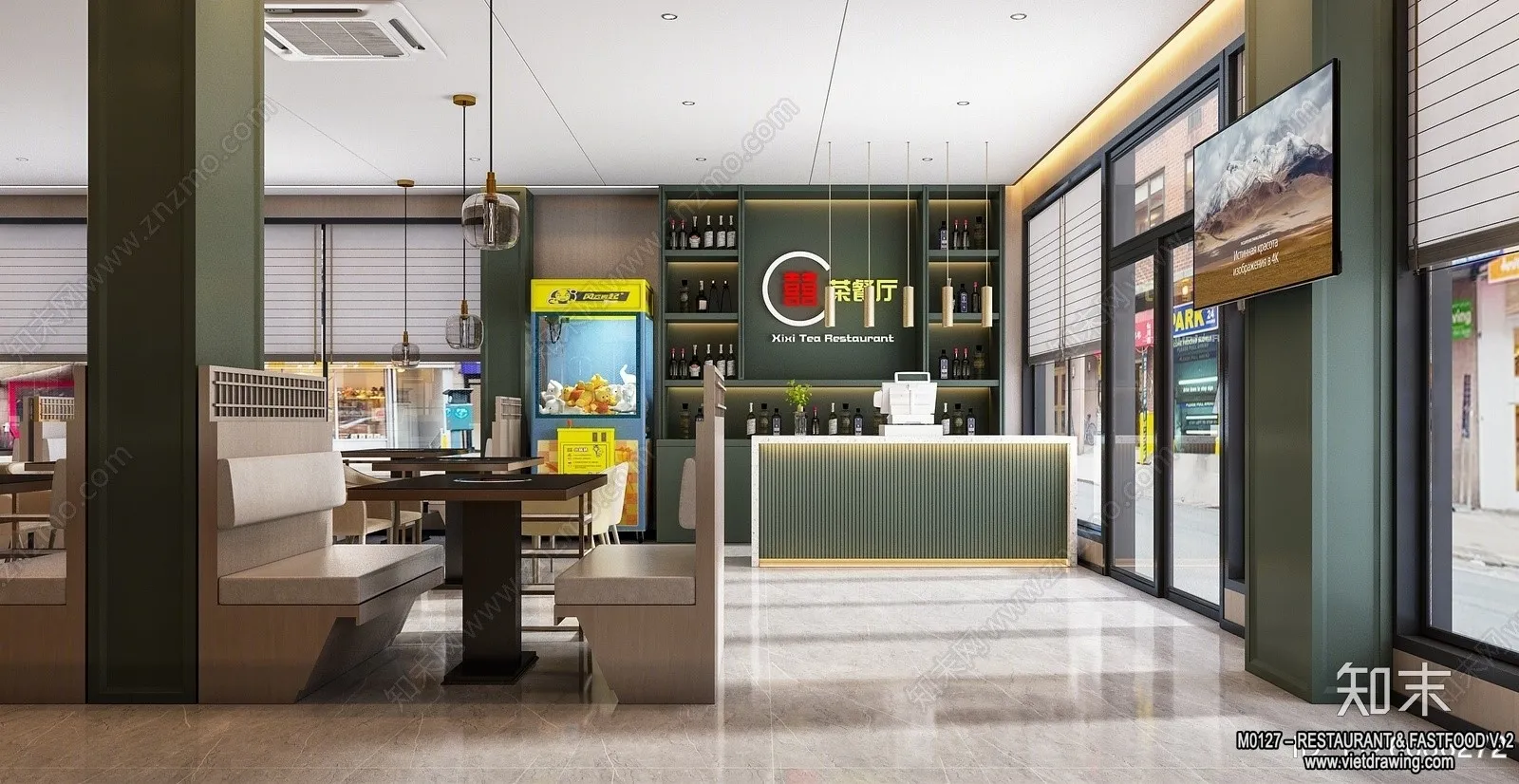 Restaurant – Fastfood – 3D Interior Scenes – 057