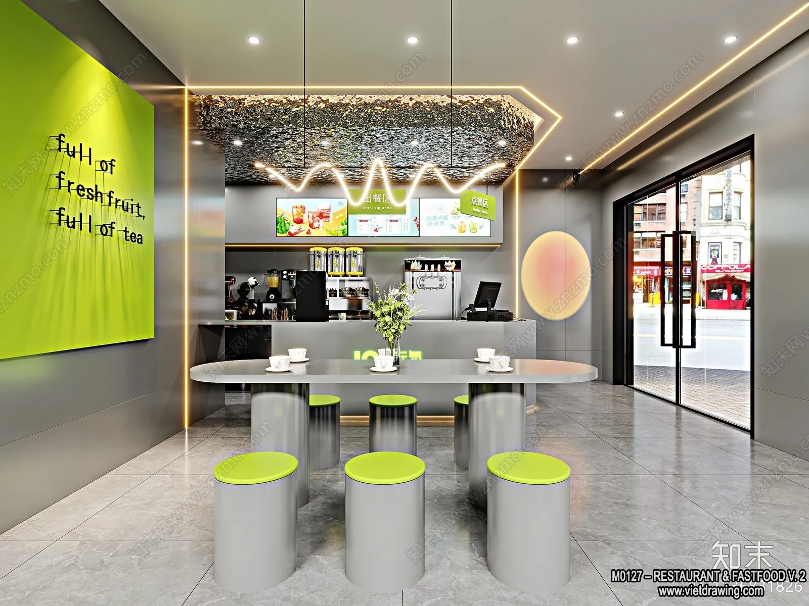 Restaurant – Fastfood – 3D Interior Scenes – 074